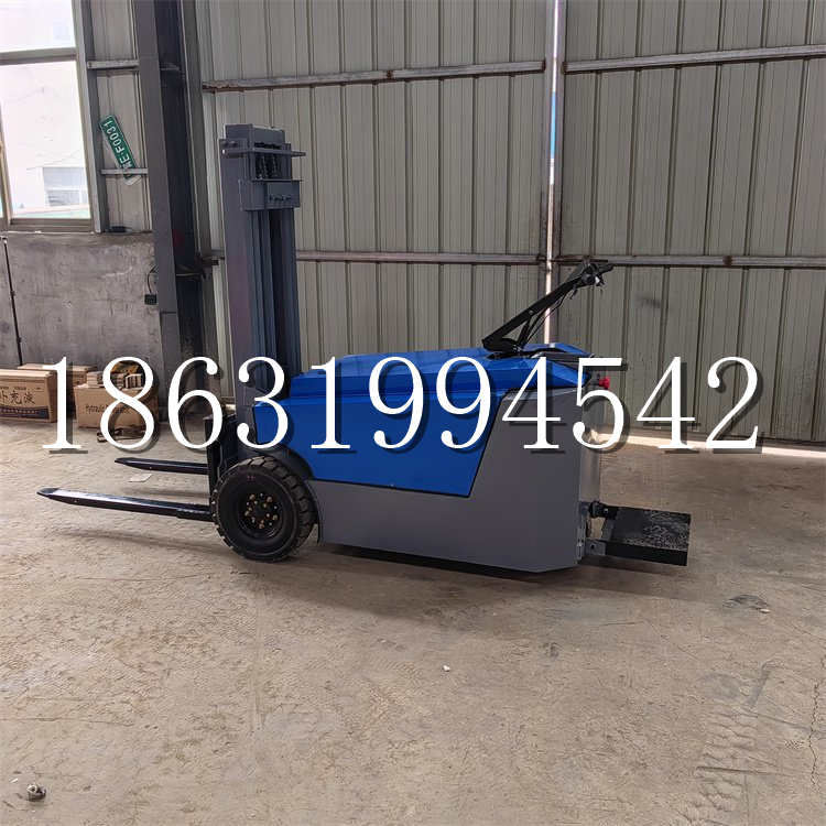 细河区全电动叉车插腿式堆高车液压装卸车1.5吨升高小型站驾式铲车